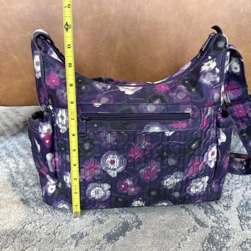 Lug Camper SE Quilted Crossbody Bag Blooming Floral Pockets Travel Purse